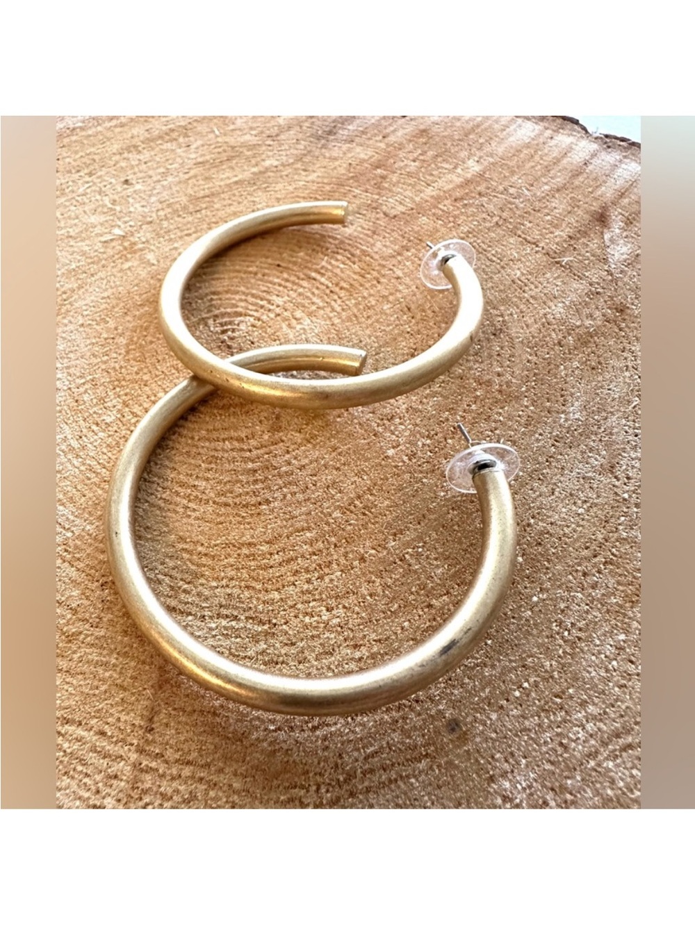 Gold Hoop Earrings - Lightweight Metallic Hoop Earrings